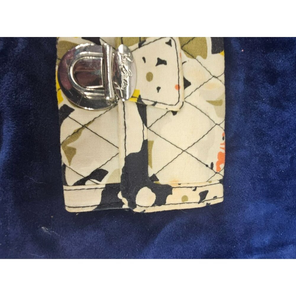 Vera Bradley‎ Tri Fold Wallet ID Easy Look on Back Dogwood Black Yellow - Picture 8 of 9